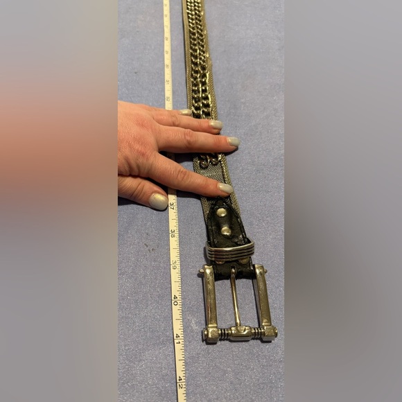 Silver Buckle Belt with Decorative Studs - Picture 6 of 6